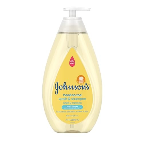 Johnson's Head-to-Toe Gentle Tear-Free Baby & Newborn Wash & Shampoo, Sulfate-, Paraben- Phthalate- & Dye-Free, Hypoallergenic Wash for Sensitive Skin & Hair, 27.1 fl. Oz - Image 1