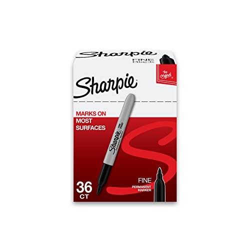 SHARPIE Permanent Markers, Fine Point, Black, 36 Count - Image 1