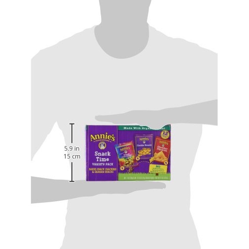 Annie's Organic Variety Pack, Cheddar Bunnies, Bunny Grahams and Cheddar Squares, 12 Pouches, 11 oz - Image 2