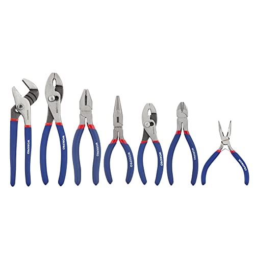 7-piece Workpro Pliers Set with Groove Joint, Long Nose, Slip Joint, Linesman, and Diagonal Pliers for DIY & Home Use - Image 1