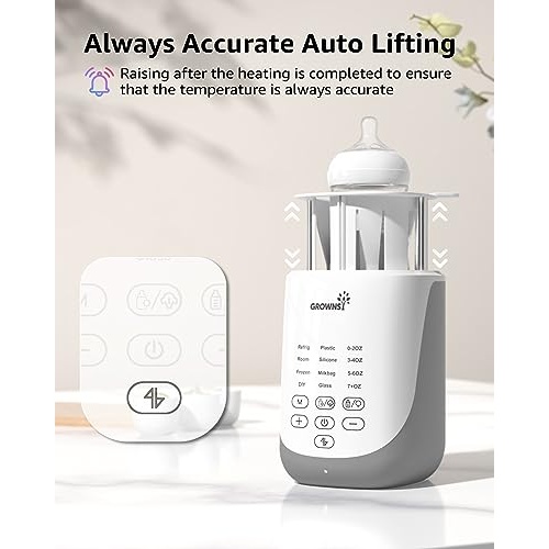 GROWNSY Baby Bottle Warmer, Always Accurate Innovative Auto-Lift Fast Bottle Warmer with Night Light for Breastmilk or Formula, Preserve Fullest Nutrient, with Keep Warm, Food Jar Heating - Image 7
