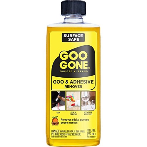 Goo Gone Adhesive Remover - 8 Ounce - Surface Safe Adhesive Remover Safely Removes Stickers Labels Decals Residue Tape Chewing Gum Grease Tar - Image 1