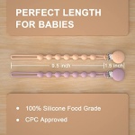 Cuddle Campus Silicone Pacifier Clip Holder with One Piece Design, Pack of 2 Soft Flexible Binky Clips with Texture for Baby Boy and Girl(6m+) - Image 2