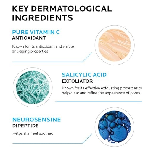 La Roche-Posay Pure Vitamin C Face Serum with Hyaluronic Acid & Salicylic Acid, Anti Aging Face Serum for Wrinkles & Uneven Skin Texture to Visibly Brighten & Smooth. Suitable for Sensitive Skin - Image 6
