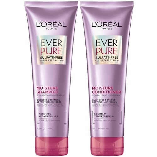 L'Oreal Paris Moisture Shampoo and Conditioner, Rosemary, Sulfate Free, EverPure 1 kit - Image 1