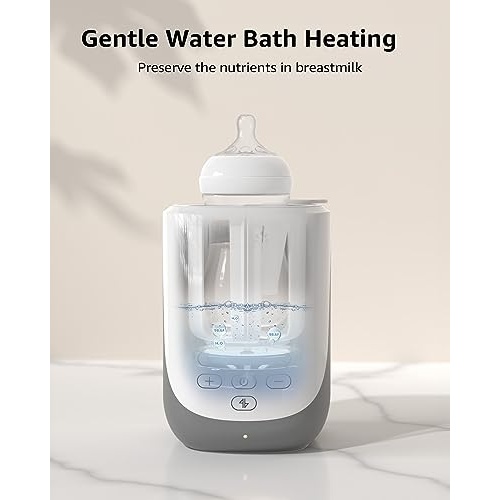 GROWNSY Baby Bottle Warmer, Always Accurate Innovative Auto-Lift Fast Bottle Warmer with Night Light for Breastmilk or Formula, Preserve Fullest Nutrient, with Keep Warm, Food Jar Heating - Image 5