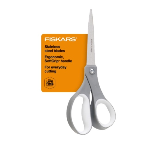 FISKARS All Purpose Scissors - High Performance and Designed for Comfort and Cutting - Sharp to Cut but Soft to Hold. Perfect for Art, Crafts and the Office - Image 1