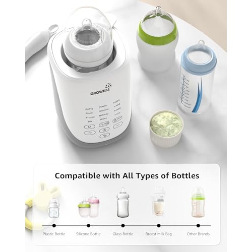 GROWNSY Baby Bottle Warmer, Always Accurate Innovative Auto-Lift Fast Bottle Warmer with Night Light for Breastmilk or Formula, Preserve Fullest Nutrient, with Keep Warm, Food Jar Heating - Image 2