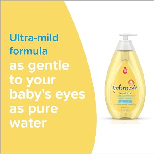 Johnson's Head-to-Toe Gentle Tear-Free Baby & Newborn Wash & Shampoo, Sulfate-, Paraben- Phthalate- & Dye-Free, Hypoallergenic Wash for Sensitive Skin & Hair, 27.1 fl. Oz - Image 9