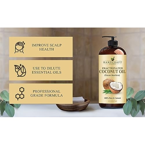 Handcraft Blends Fractionated Coconut Oil - 16 Fl Oz - 100% Pure and Natural - Premium Grade Oil for Skin and Hair - Carrier Oil - Hair and Body Oil - Massage Oil - Hair Tonic - Image 4