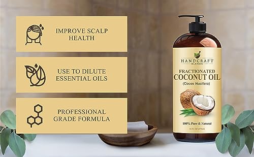 Handcraft Blends Fractionated Coconut Oil - 16 Fl Oz - 100% Pure and Natural - Premium Grade Oil for Skin and Hair - Carrier Oil - Hair and Body Oil - Massage Oil - Hair Tonic - Image 4