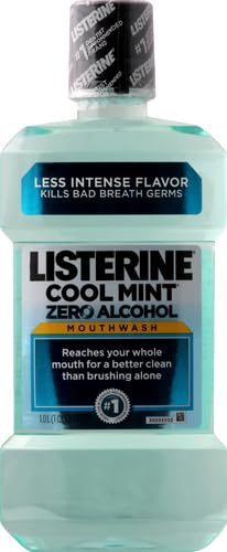 Listerine Zero Alcohol Mouthwash, Alcohol-Free Oral Rinse to Kill 99% of Germs That Cause Bad Breath for Fresh Breath & Clean Mouth, Less Intense Taste, Cool Mint Flavor, 1 L - Image 15