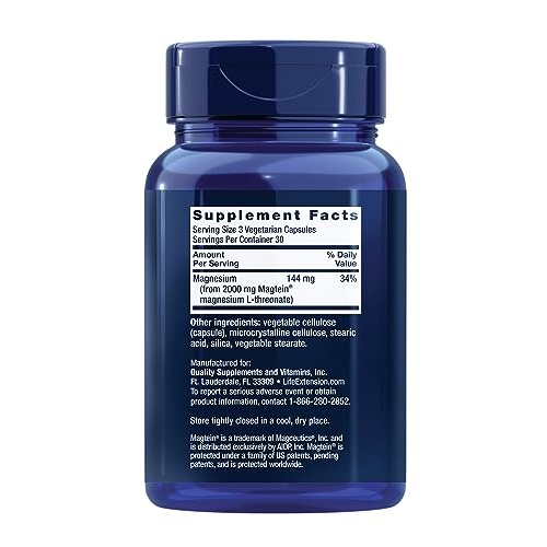 Life Extension Neuro-mag Magnesium L-threonate, Magnesium L-threonate, Brain Health, Memory & Attention, Gluten Free, Vegetarian, Non-GMO, 90 Vegetarian Capsules - Image 10