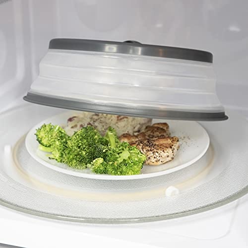 Tovolo Vented Collapsible Medium Microwave Cover (Charcoal) - Splatter Guard & Colander Kitchen Gadget for Food & Meal Prep / Dishwasher-Safe, BPA-Free Silicone & Plastic - Image 3