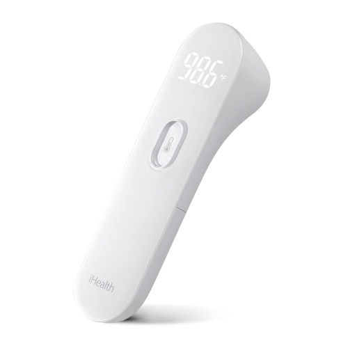 iHealth No-Touch Forehead Thermometer, Infrared Digital Thermometer for Adults and Kids, Touchless Baby Thermometer, 3 Ultra-Sensitive Sensors, Large LED Digits, Quiet Vibration Feedback, Non Contact - Image 1