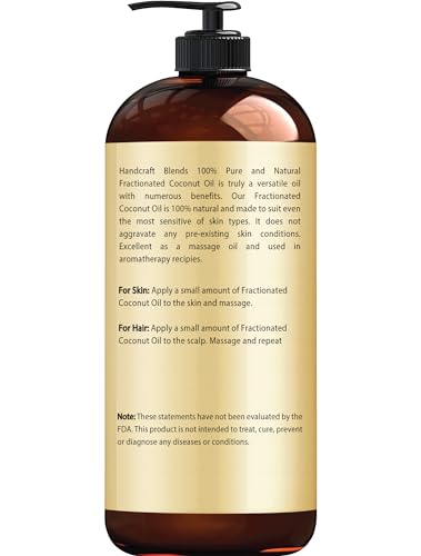 Handcraft Blends Fractionated Coconut Oil - 16 Fl Oz - 100% Pure and Natural - Premium Grade Oil for Skin and Hair - Carrier Oil - Hair and Body Oil - Massage Oil - Hair Tonic - Image 7