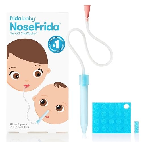 Frida Baby NoseFrida SnotSucker Nasal Aspirator for Baby, Baby Nose Sucker with 24 Extra Hygiene Filters - Image 1