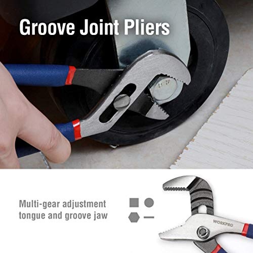 7-piece Workpro Pliers Set with Groove Joint, Long Nose, Slip Joint, Linesman, and Diagonal Pliers for DIY & Home Use - Image 7