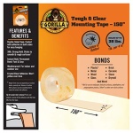 Gorilla Tough & Clear Double Sided Adhesive Mounting Tape, Extra Large, 1" x 150", Clear, (Pack of 1) - Image 5