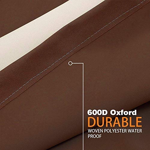 Vailge 2-Seater Heavy Duty Patio Bench Loveseat Cover, 100% Waterproof Outdoor Sofa Cover, Lawn Patio Furniture Covers with Air Vent, Small(Standard), Beige & Brown - Image 6