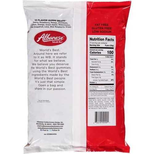 Albanese World's Best 12 Flavor Gummi Bears, 5lbs of Easter Candy, Great Easter Basket Stuffers - Image 13
