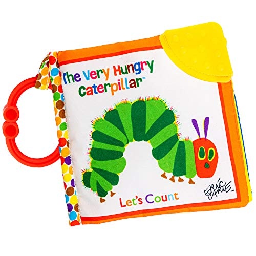 Let's Count Soft Book - World of Eric Carle the Very Hungry Caterpillar Baby on the Go Clip Teething Crinkle Soft Sensory Book for Babies, 5.25x5.25 Inch - Image 1