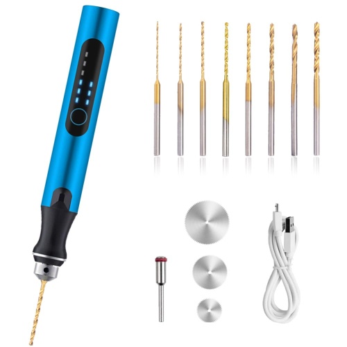 3-Speed Cordless Mini Drill Pen With 8 Small Drill Bits,Rechargeable Electric Hand Drill Pin Vise,Micro Drill Set For Jewelry Making,Resin,Plastic,Wood,Keychains DIY - Image 1