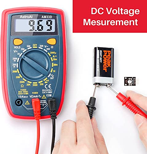 AstroAI Multimeter Tester 2000 Counts Digital Multimeter with DC AC Voltmeter and Ohm Volt Amp Meter ; Measures Voltage, Current, Resistance; Tests Live Wire, Continuity - Image 8