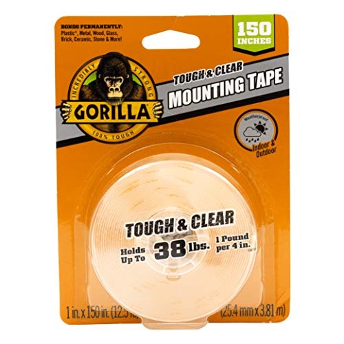 Gorilla Tough & Clear Double Sided Adhesive Mounting Tape, Extra Large, 1" x 150", Clear, (Pack of 1) - Image 1