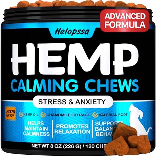 Hemp Calming Chews for Dogs with Anxiety and Stress - Dog Calming Treats - Dog Anxiety Relief - Storms, Barking, Separation - Valerian - Hemp Oil - Calming Treats for Dogs - Made in USA - Image 1