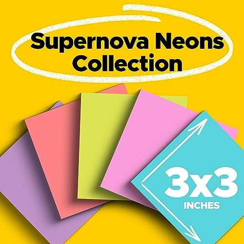 Post-it Super Sticky Notes, 3x3 in, 24 Pads, 2x the Sticking Power, Supernova Neons, Bright Colors, Recyclable - Image 17