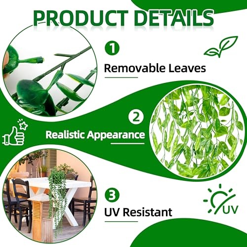 Artificial Hanging Plants for Shelf, 4 Pack Fake Potted Greenery Faux Eucalyptus Vine, Mandala Vine, String of Pearls,Pea pod Leaves in Pot for Office Living Room Bathroom Indoor Outdoor Décor - Image 5