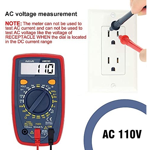 AstroAI Multimeter Tester 2000 Counts Digital Multimeter with DC AC Voltmeter and Ohm Volt Amp Meter ; Measures Voltage, Current, Resistance; Tests Live Wire, Continuity - Image 9