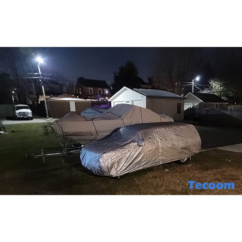 Tecoom Hard Shell Zipper Design Waterproof UV-Proof Windproof Car Cover for All Weather Indoor Outdoor Fit 206-215 Inches Full-Size SUV/Van - Image 3