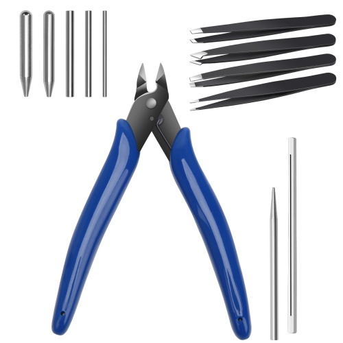 Catcan 12 Pieces Metal Puzzle Tool Set, DIY Metal Model Kit Including Clippers Edge Bending Tools Tab Twisting Tool Cylinder Cone Shape Bend Assist Tool 4 Metal Tweezers - Image 1