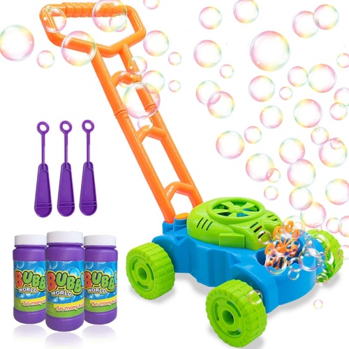 Lydaz Bubble Lawn Mower for Toddlers 1-3, Kids Bubble Blower Maker Machine, Outdoor Outside Summer Push Backyard Gardening Toys, Birthday Gifts Toys for Preschool Baby Boys Girls Age 1 2 3+ Year Old - Image 1