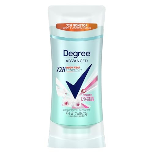 Degree Advanced Protection Antiperspirant Deodorant White Flowers & Lychee for 72-Hour Sweat & Odor Control for Women, with Body Heat Activated Technology, 2.6 oz - Image 1