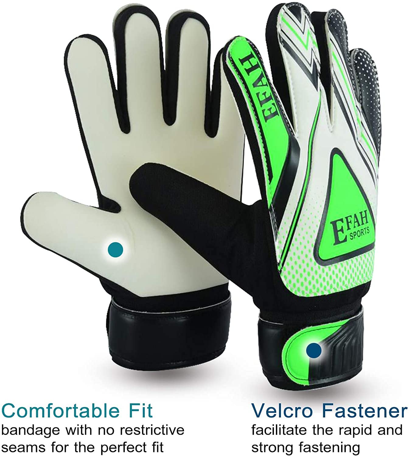 EFAH SPORTS Soccer Goalie Goalkeeper Gloves for Kids Boys Children Football Gloves with Strong Grips - Image 5