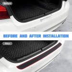 Car Rear Bumper Protector Guard, Anti-Scratch Abrasion Rubber Trunk Door Entry Sill Guard, Non-Slip Vehicle Trim Cover Protection Strip, Car Accessories for Most Cars and SUV (Black/Red/35.4" x2.7) - Image 5