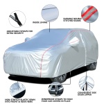 Tecoom Hard Shell Zipper Design Waterproof UV-Proof Windproof Car Cover for All Weather Indoor Outdoor Fit 206-215 Inches Full-Size SUV/Van - Image 9