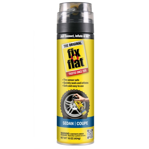 Fix-A-Flat Aerosol Tire Repair and Inflator, Eco-Friendly Formula, 16 oz, Universal Fit, yellow - Image 1