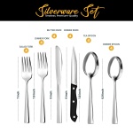 Utopia Kitchen 24 Piece Silverware Set Service for 4, Flatware Set with Steak Knives, Stainless Steel Utensil Sets, Mirror Polished Cutlery Set for Home, Kitchen, Restaurant, Dishwasher Safe - Silver - Image 8