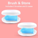 Jasper Dog Toothbrush, 360º Dog Tooth Brushing Kit, Cat Toothbrush, Dog Teeth Cleaning, Dog Finger Toothbrush, Dog Tooth Brush for Small & Large Pets, Dog Toothpaste Not Included - Blue 2-Pack - Image 5