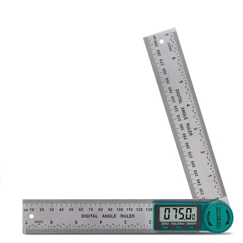 Digital Angle Finder Protractor, Angle Finder Ruler with 7inch/200mm, Angle Measuring Tool for Woodworking/Carpenter/Construction/DIY Measurement(2 Batteries Included) (Stainless Steel) - Image 1