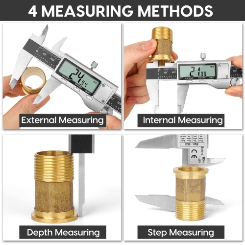 Digital Caliper Measuring Tool, 6 Inch Caliper Tool with Large LCD Screen, Easy Switch from Inch Millimeter Fraction, Stainless Steel Vernier Caliper Digital Micrometer for DIY/Household - Image 5