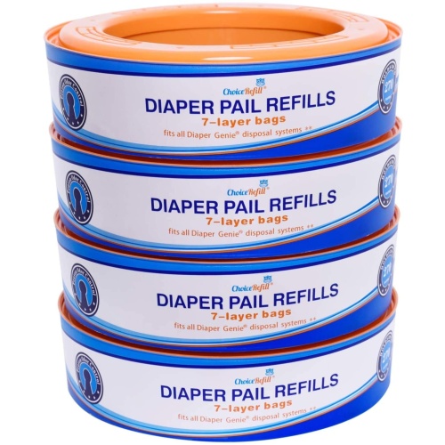 ChoiceRefill Compatible with Diaper Genie Pails, 4-Pack, 1080 Count - Image 1