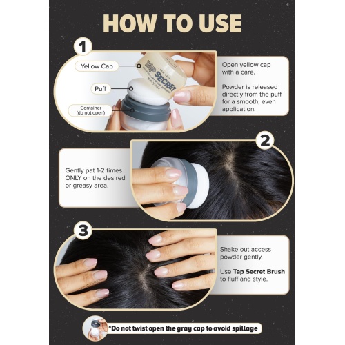 I DEW CARE Dry Shampoo Powder - Tap Secret | With Black Ginseng, Non-aerosol, Benzene-free, Mattifying Root Boost, No White Cast, Travel Size Dry Shampoo for Woman - Image 5