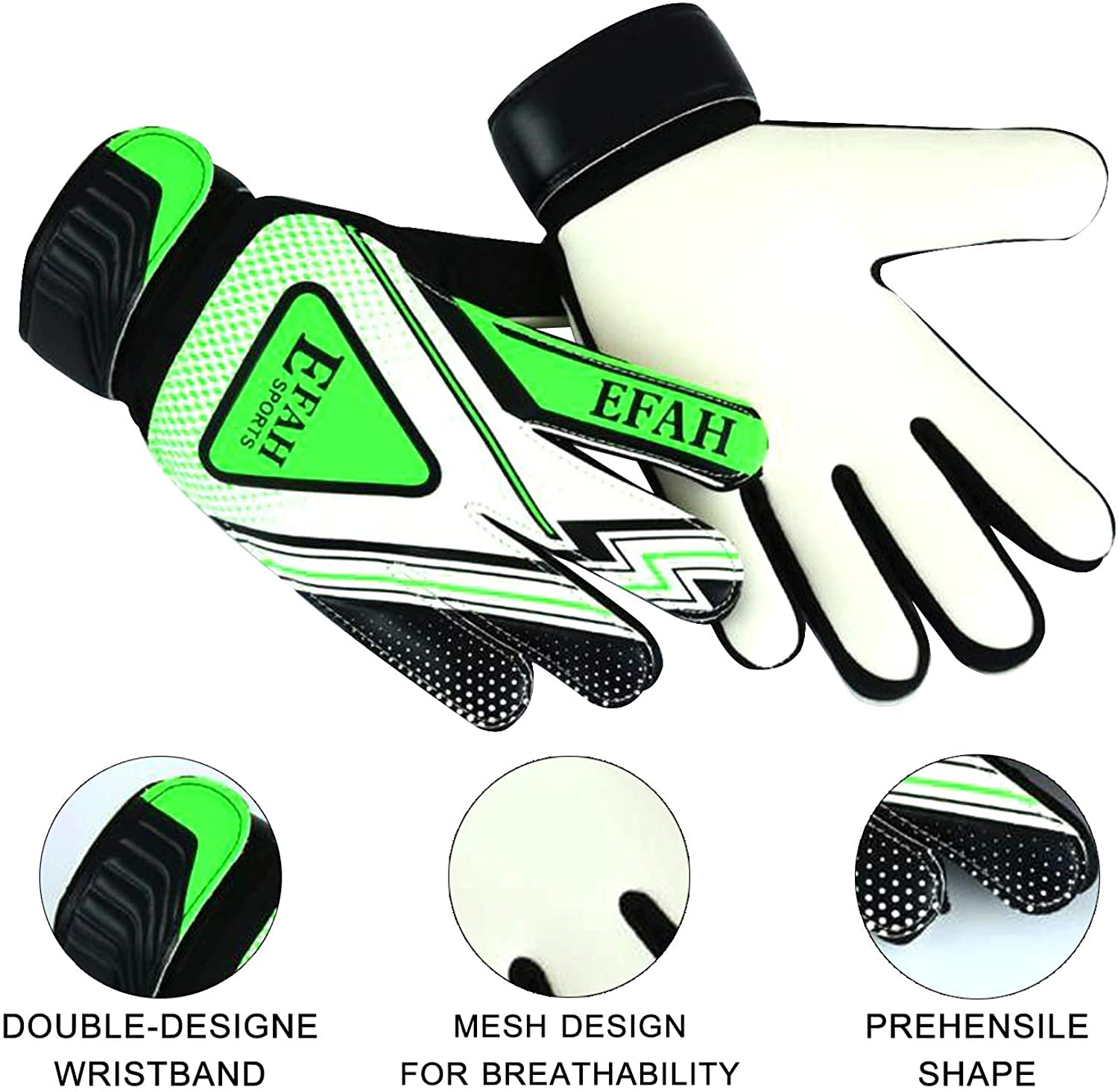 EFAH SPORTS Soccer Goalie Goalkeeper Gloves for Kids Boys Children Football Gloves with Strong Grips - Image 6