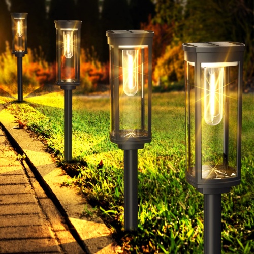 COXSENI Solar Pathway Lights Outdoor 8 Pack, Bright Solar Path Light Outside Waterproof, Solar Garden Decorative Solar Powered Landscape Lights for Walkway Driveway Lawn Patio Sidewalk Yard Decor - Image 1