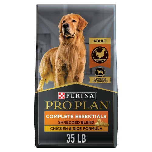 Purina Pro Plan High Protein Dog Food With Probiotics for Dogs, Shredded Blend Chicken & Rice Formula - 35 lb. Bag - Image 1